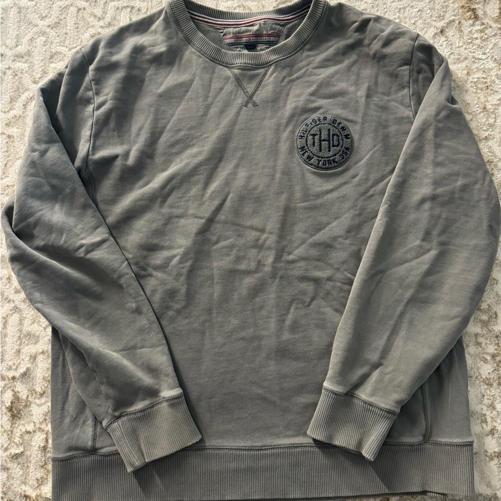 Tommy Hilfiger Charcoal Crewneck Sweater Mens xl